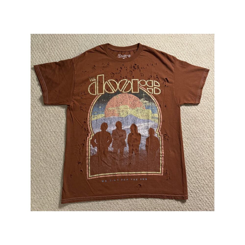 NWT Fashion Nova The Doors Destructed Brown Tee